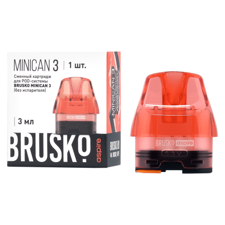 Сменный картридж Brusko - Minican 3 (без испарителя, 3 мл., Красный) купить в Владивостоке