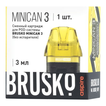 Сменный картридж Brusko - Minican 3 (без испарителя, 3 мл., Жёлтый) купить в Владивостоке