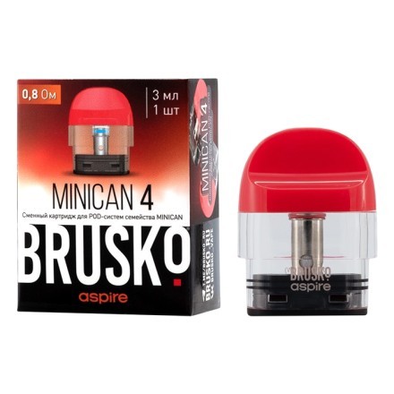 Сменный картридж Brusko - Minican 4 (0.8 Ом, 3 мл., Красный) купить в Владивостоке