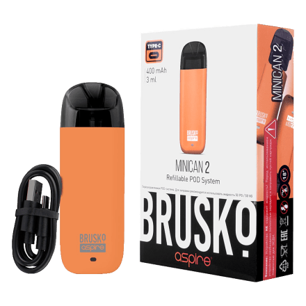 Электронная сигарета Brusko - Minican 2 (400 mAh, Оранжевый) купить в Владивостоке