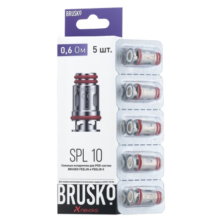 Испарители для Brusko Feelin (SPL-10, 0.6 Ом, 5 шт.) купить в Владивостоке