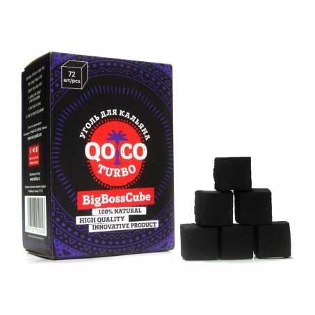 Уголь Qo Coco Turbo - Big Boss Cube (25 мм, 72 кубика) — 