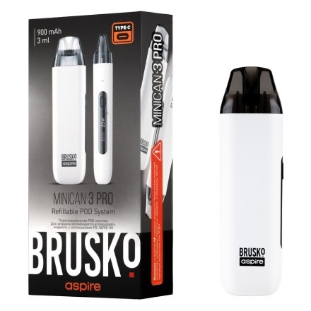 Электронная сигарета Brusko - Minican 3 PRO (900 mAh, Белый) купить в Владивостоке