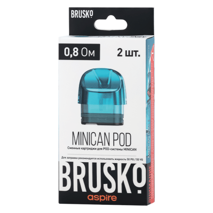 Сменный картридж Brusko - Minican (0.8 Ом, 3 мл., Синий, 2 шт.) купить в Владивостоке