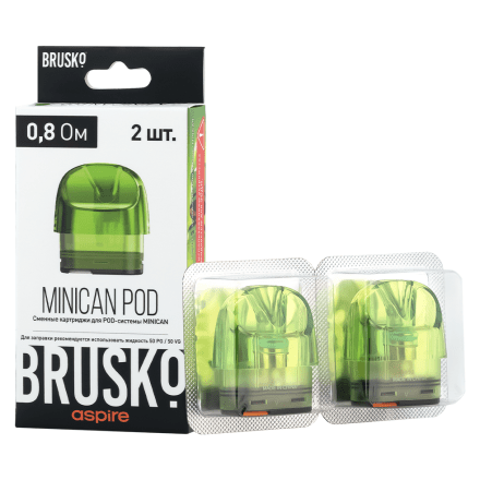 Сменный картридж Brusko - Minican (0.8 Ом, 3 мл., Зелёный, 2 шт.) купить в Владивостоке