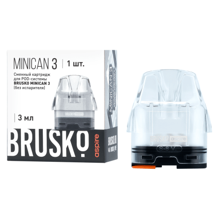 Сменный картридж Brusko - Minican 3 (без испарителя, 3 мл., Прозрачный) купить в Владивостоке