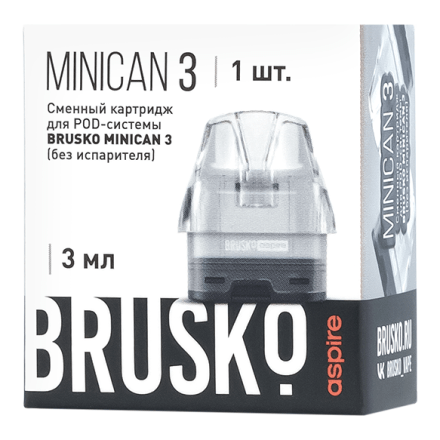 Сменный картридж Brusko - Minican 3 (без испарителя, 3 мл., Прозрачный) купить в Владивостоке