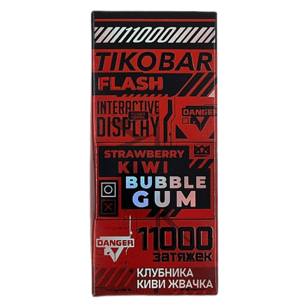 TIKOBAR FLASH - Клубника Киви Жвачка (Strawberry Kiwi Bubble Gum, 11000 затяжек) купить в Владивостоке