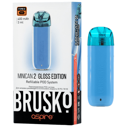 Электронная сигарета Brusko - Minican 2 Gloss Edition (400 mAh, Небесно-Голубой) купить в Владивостоке