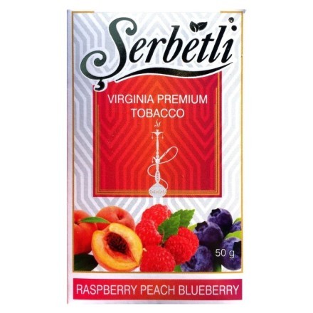 Табак Serbetli - Raspberry Peach Blueberry (Малина Персик Черника, 50 грамм, Акциз) купить в Владивостоке