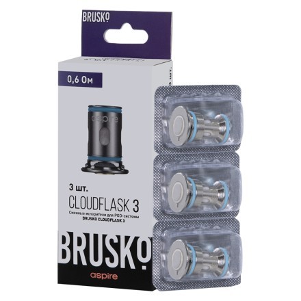Испарители для Brusko Cloudflask 3 (0.6 Ом, 3 шт.) купить в Владивостоке