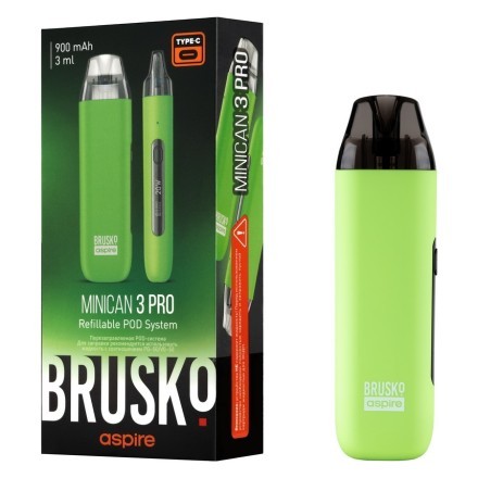 Электронная сигарета Brusko - Minican 3 PRO (900 mAh, Светло-Зелёный) купить в Владивостоке